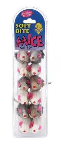 Petmate Soft Bite Cat Toy, Small, 12-Pack, Fur Mice exxab.com