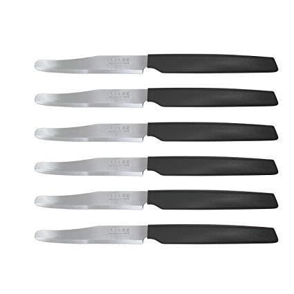 Pedrini 04GD030 S/s Table Knife 22.5 cm Black Handle Set of 6 - exxab.com