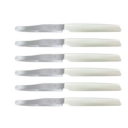 Pedrini 04GD027 S/s Table Knife 22.5 cm White Handle Set of 6 - exxab.com