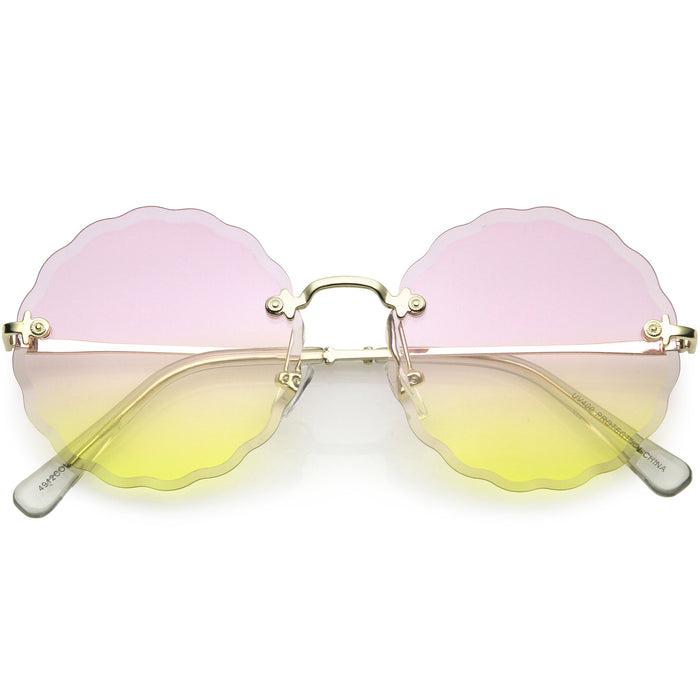 ZeroUV Women's Retro 1970's Round Gradient Gem Lens Sunglasses