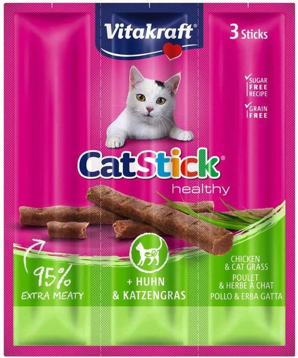 Vitakraft ® Grain Free CatStick Chicken & Catgrass 12g exxab.com