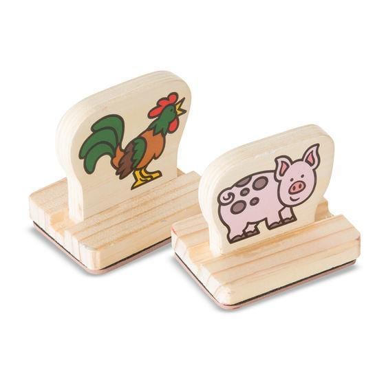 Melissa A Doug 2390 Wooden Stamp set, Farm Animals with ink - exxab.com