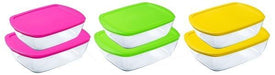 Pyrex Set of 2 Rectangular Cook & Store Color Storage Set - Candy (2.5 - 1.1 L) - exxab.com