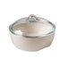 Pyrex CU24AC8 Curves White ceramic Round Casserole with glass lid - exxab.com