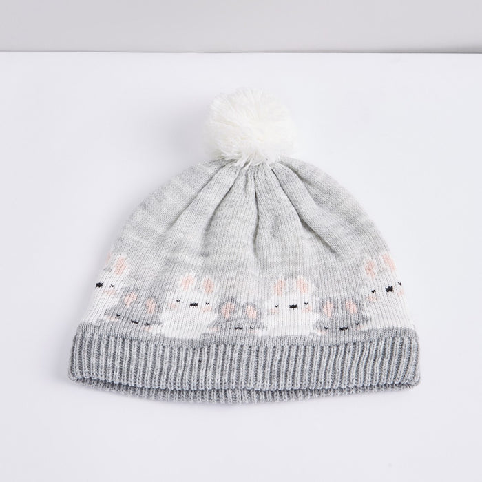 Baby's Winter Textured Beanie Hat with Mittens 1-2 Y exxab.com