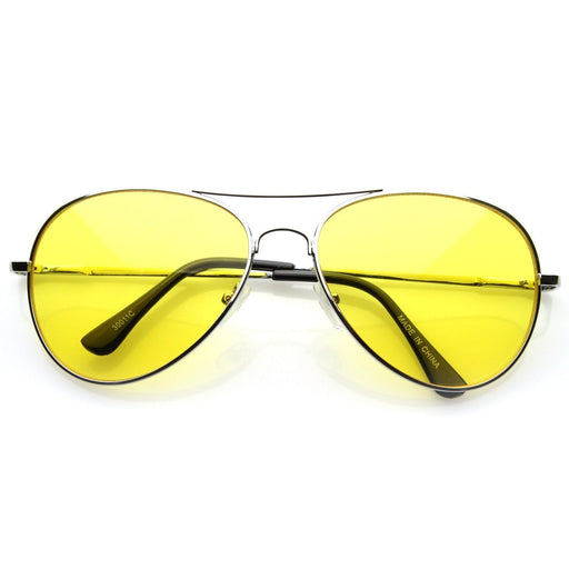 ZeroUV Women's retro metal color tinted aviator sunglasses - exxab.com