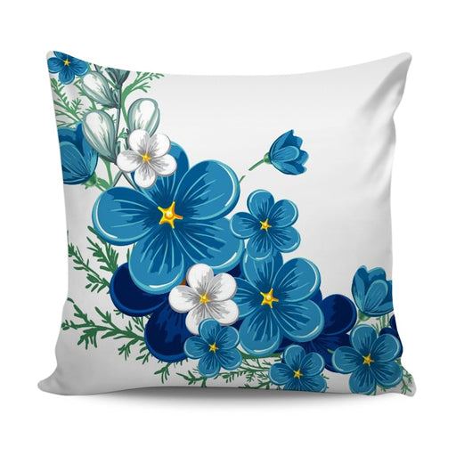 Home Decor Cushion With Blue Lily Flowers Design exxab.com