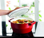 Pyrex SC5AC20 Round Cast Iron Slow Cook Enameled Casserole, Red - exxab.com