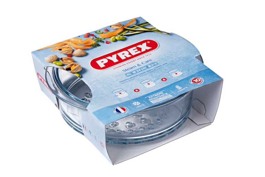 Pyrex P03N000 Glass Steamer Basket Pot 20 cm