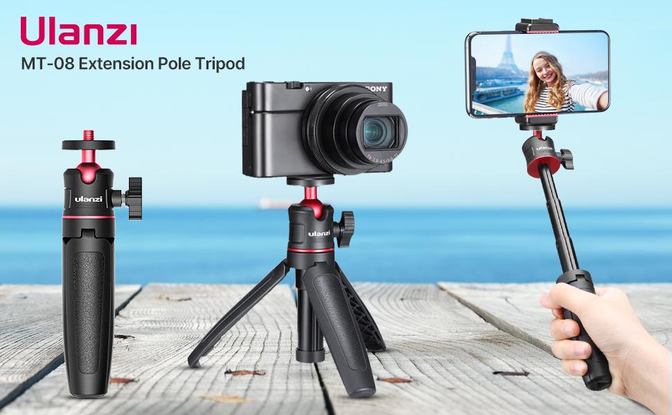 Extension Pole Tripod For Mini Selfie Stick Grip & Webcam