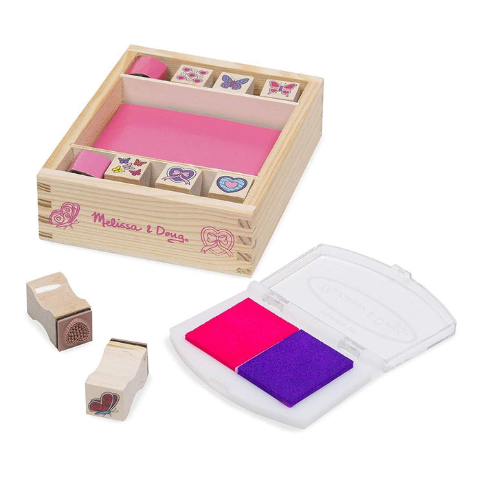 Melissa A Doug 2415 Butterfly and Hearts Stamp set with 8 stamps - exxab.com