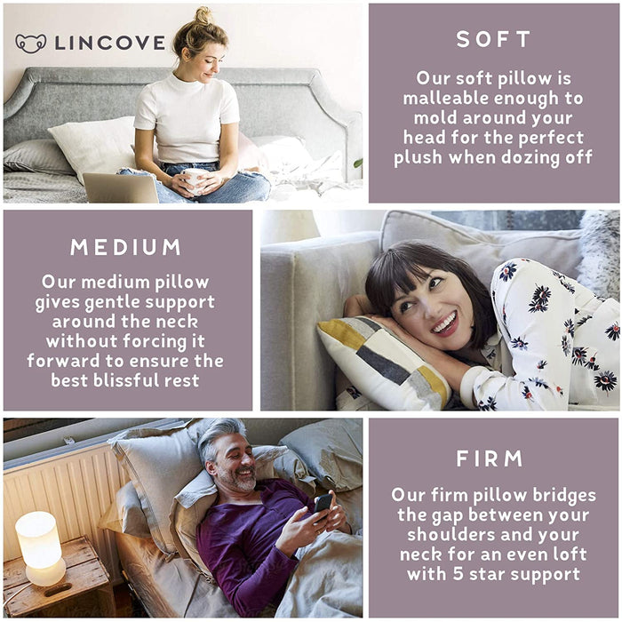 Lincove Classic Natural Luxury Sleeping Pillow 100% Goose Down exxab.com