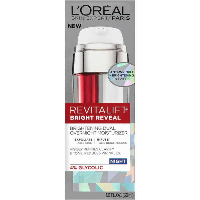 L'Oreal Paris Revitalift Bright Reveal Dual Overnight Moisturizer exxab.com