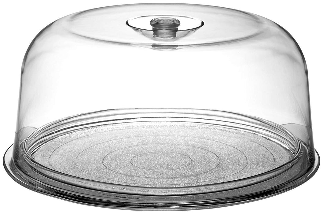 Bormioli Rocco Ginevra Glass Cake Plate with Plastic Dome 29cm - exxab.com