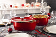 Pyrex SC5AC29 Oval Cast Iron Slow Cook Enameled Casserole, Red - exxab.com