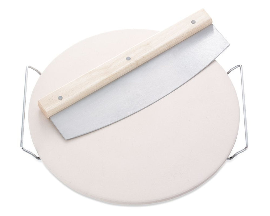 Leifheit 3159 Ceramic Pizza Stone plate with Chopping knife 33 cm