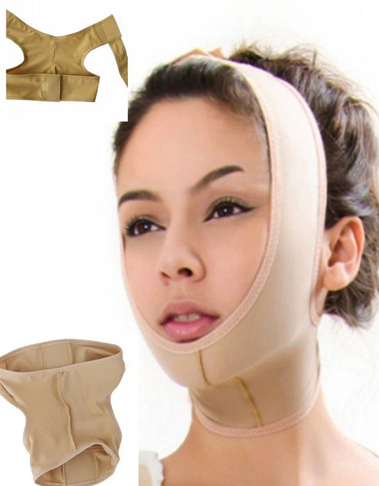 Anti-wrinkle sleep mask with anti-wrinkle mask for the chin and cheek
