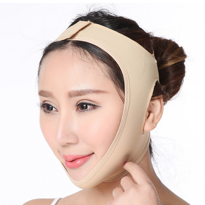 Anti-wrinkle sleep mask with anti-wrinkle mask for the chin and cheek