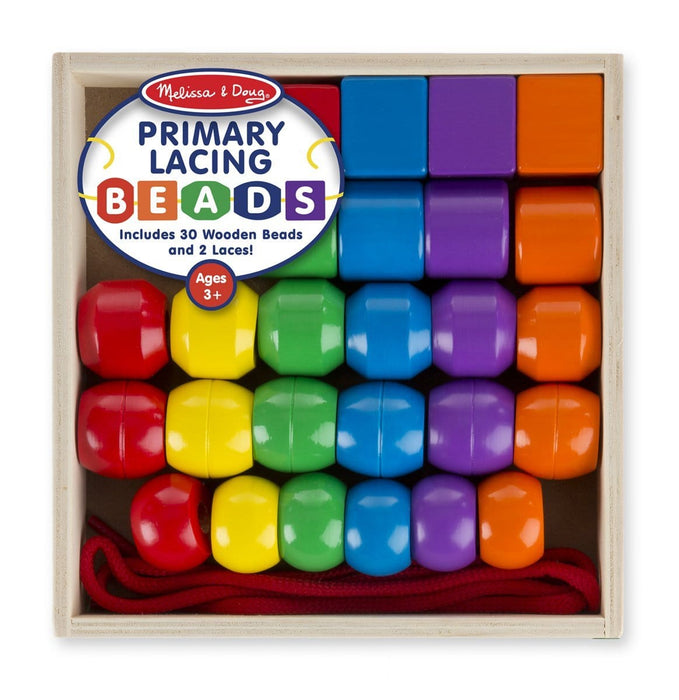 Melissa A Doug 544 Primary Lacing Beads with 30 colored beads - exxab.com