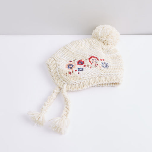Kids Winter Textured Hat with Braided Accent 6-8 Y exxab.com
