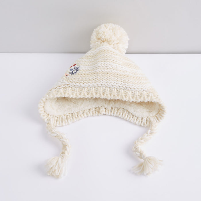 Kids Winter Textured Hat with Braided Accent 6-8 Y exxab.com