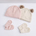 Baby's Winter Textured Hat with Gloves Set of 4 Pieces exxab.com
