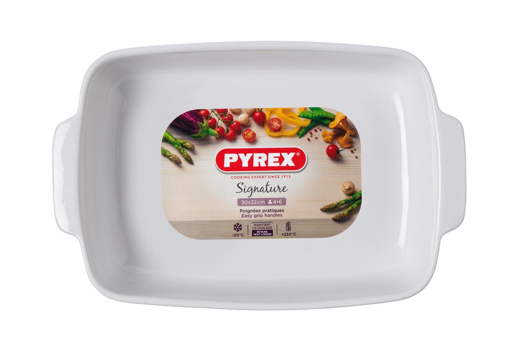 Pyrex Signature Grey Ceramic Rectangular Roaster