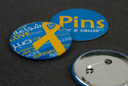 Inspirational Pins with words describe your support and love to our cause exxab.com