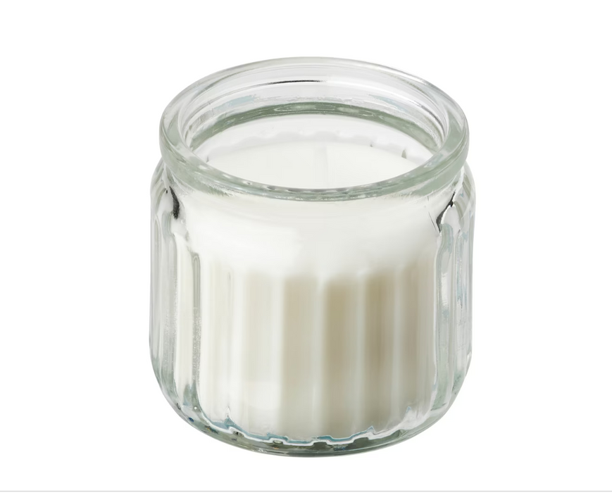 Scented Candle in Glass, Scandinavian Woods/white 12 Hr