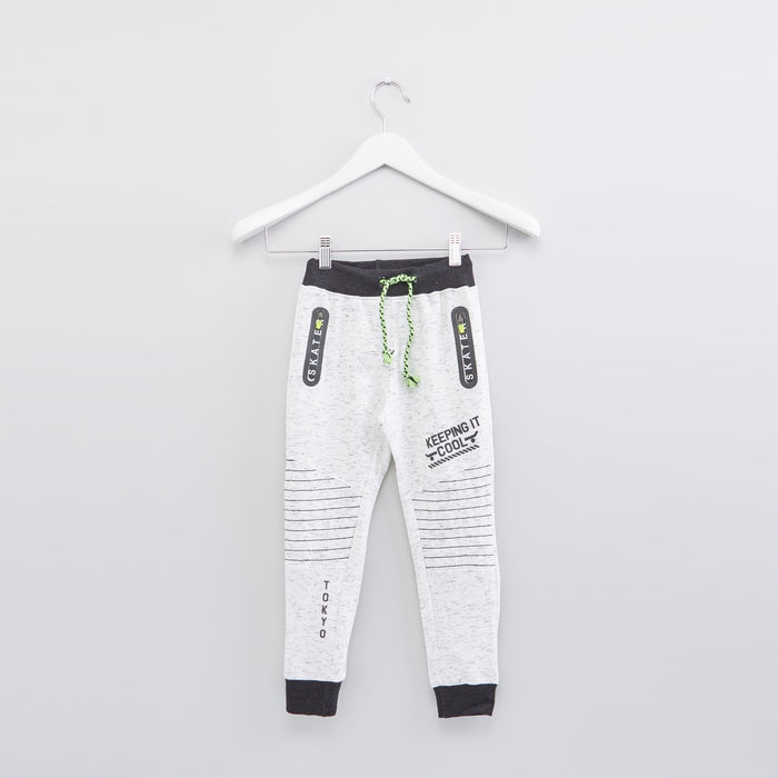 Printed Jog Pants with Pocket Detail For Kids exxab.com