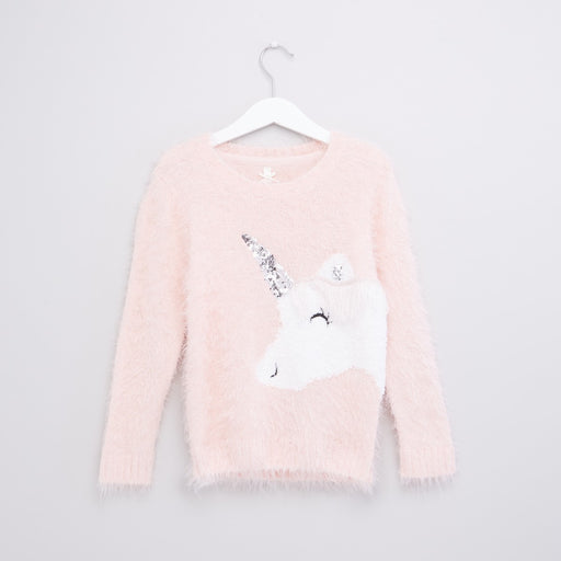 Kids Unicorn Sequin Detail Long Sleeves Sweater 2-3 Y exxab.com