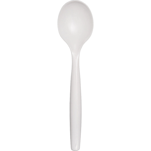 Plastic serving spoon with white color - exxab.com