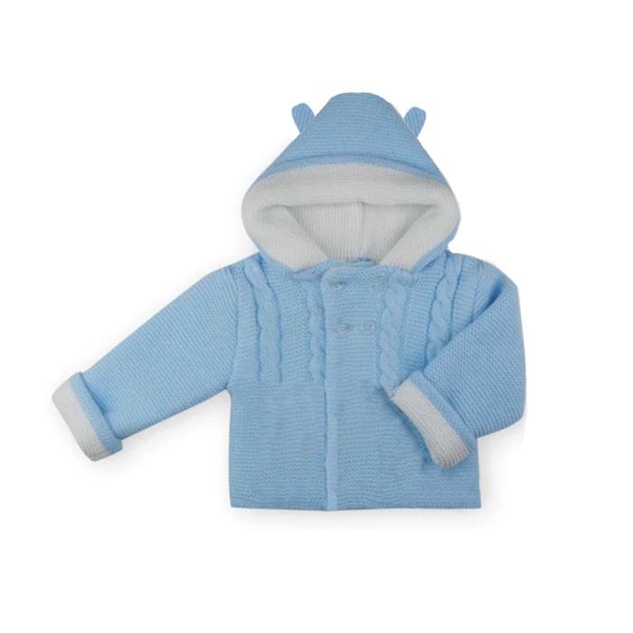 Baby's Blue Fur Jacket For Boys 0-3 Months