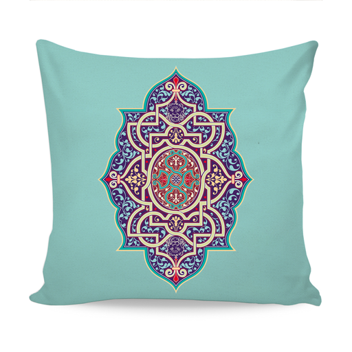 Home Decor Cushion With Blue Islamic Design exxab.com