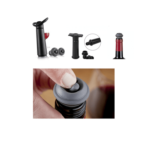 Pedrini 7535 Wine-Saver Vacuum Pump - with 2 stoppers - exxab.com