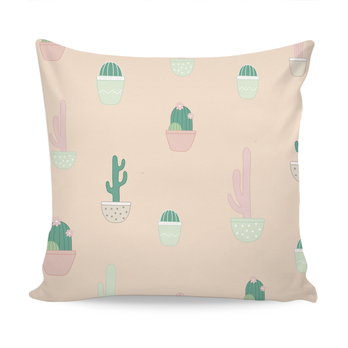 Home Decor Cushion With Pink Cactus Design exxab.com