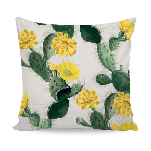 Home Decor Cushion With Yellow Flowers Cactus Design exxab.com