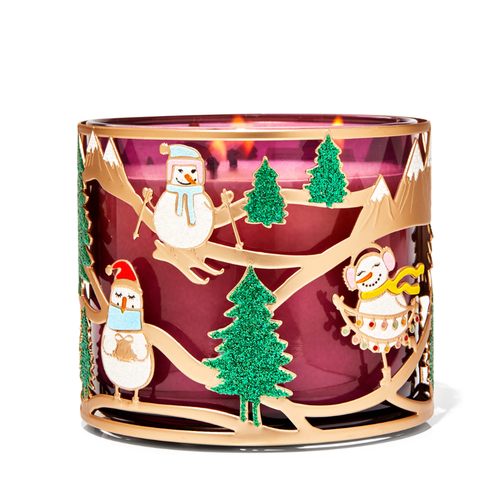 Bath & Body Works Skiing Snow Friends 3-Wick Candle Holder
