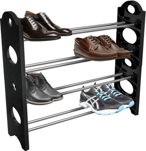 4 Layers Organizer metal rods stackable Shoe Rack - exxab.com