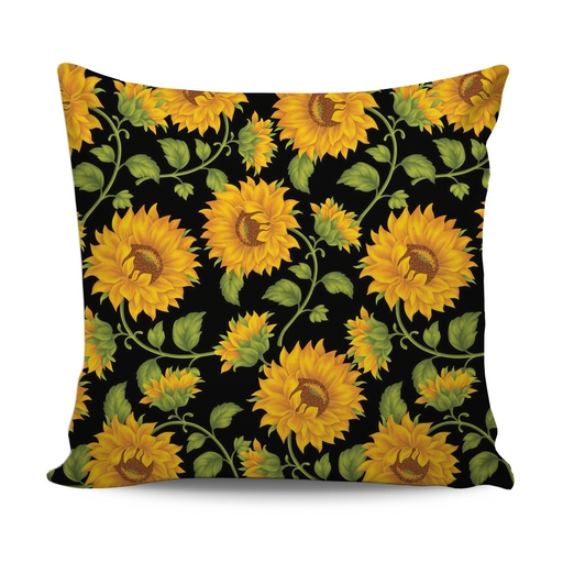 Home Decor Cushion Yellow Flowers With Black background exxab.com