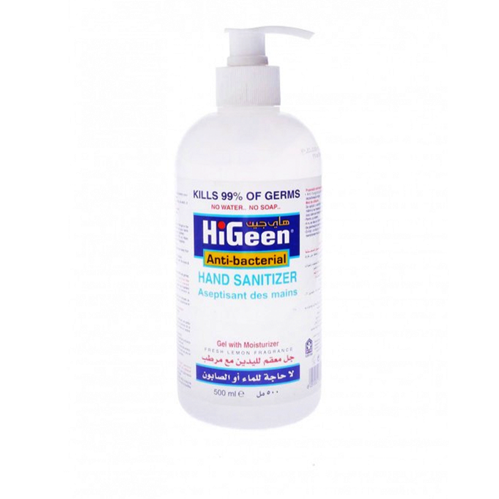HiGeen Fresh Lemon Hand Sanitizer Kills 99% Of Germs 500 ml exxab.com