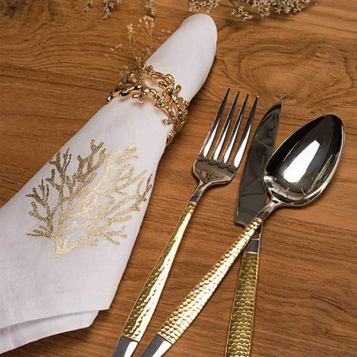 Korkmaz Sahar A2396 Cutlery Set Gold  89 Pcs - exxab.com