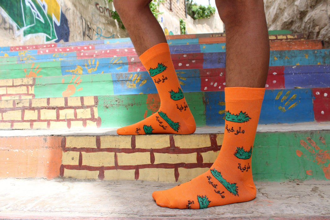 Socks Kitchen Orange And Green Socks With Mlokheye Pattern - exxab.com