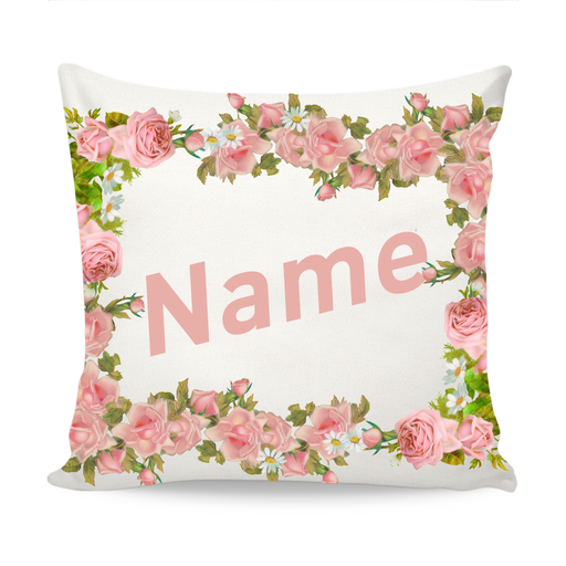 Customize Name Flowers Modern Design Cushion exxab.com