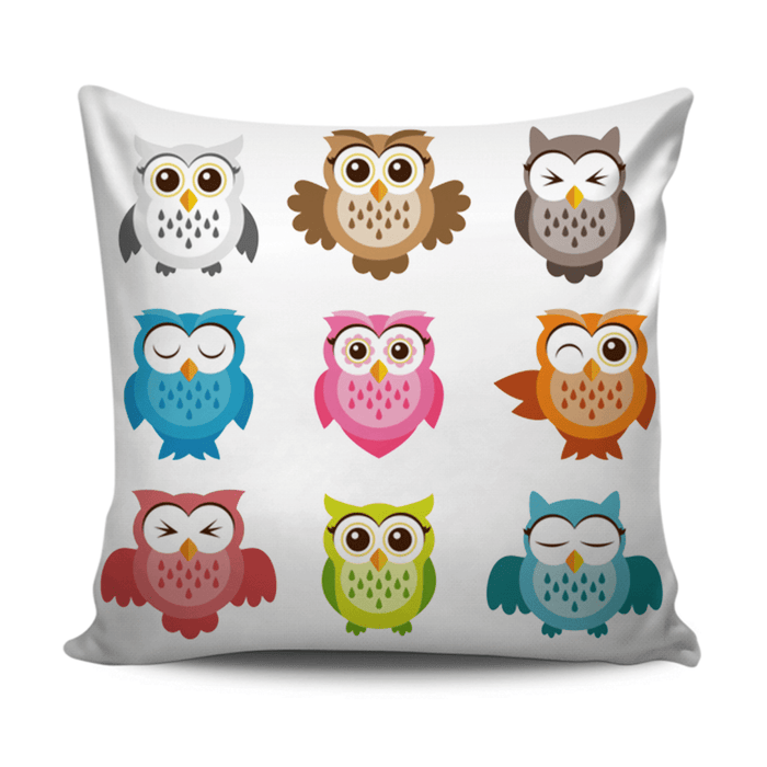 Home decoration cushion with coloful Owl pattern - exxab.com
