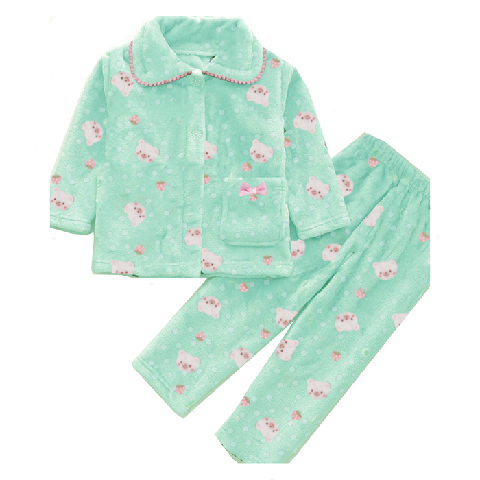 Fleece Kids Pajamas 2Pc For Girls 5-6 Years