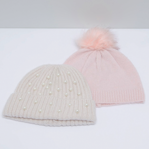Set of 2 Winter Assorted Beanie Hats 12-16 Y exxab.com