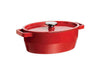 Pyrex SC5AC29 Oval Cast Iron Slow Cook Enameled Casserole, Red - exxab.com