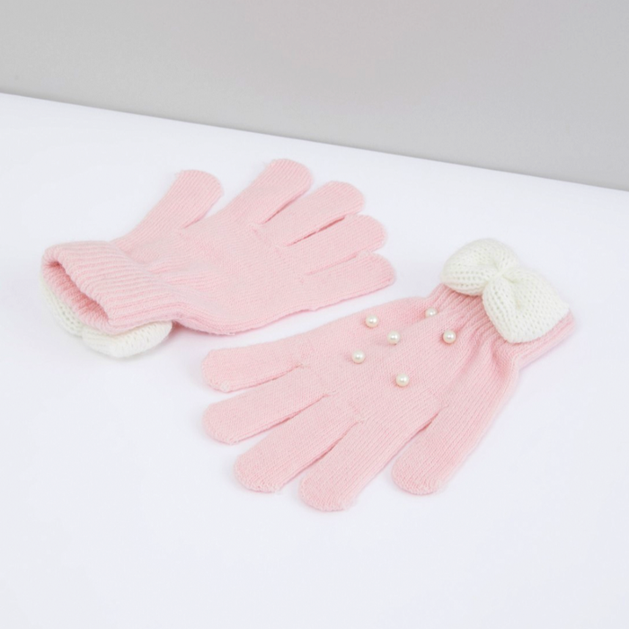 Kids Pearl and Bow Detail Gloves exxab.com