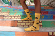 Sockskitchen yellow socks with Ras el Abed pattern - exxab.com